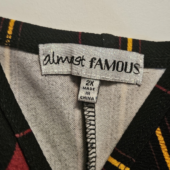 Almost Famous Multicolor Striped Asymmetrical Dress -2X - Picture 3 of 4